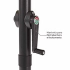 Ombrelone Aço e Poliéster Central Hexagonal Polar Cinza 231x260cm Naterial