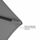 Ombrelone Aço e Poliéster Central Hexagonal Polar Cinza 231x260cm Naterial