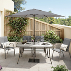 Ombrelone Aço e Poliéster Central Hexagonal Polar Cinza 231x260cm Naterial