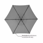 Ombrelone Aço e Poliéster Central Hexagonal Polar Cinza 231x260cm Naterial