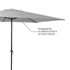 Ombrelone Aço e Poliéster Central Retangular Polar Cinza 255x195x300cm Naterial