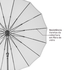Ombrelone Alumínio e Poliéster Central Redondo Sinae Branco 230x250cm Naterial