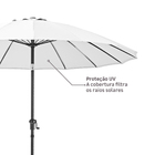 Ombrelone Alumínio e Poliéster Central Redondo Sinae Branco 230x250cm Naterial