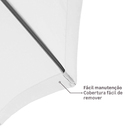Ombrelone Alumínio e Poliéster Central Redondo Sinae Branco 230x250cm Naterial