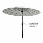 Ombrelone Alumínio e Poliéster Central Redondo Sinae Branco 230x250cm Naterial