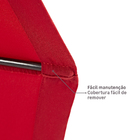 Ombrelone Alumínio e Poliéster Central Redondo Sinae Vermelho 230x250cm Naterial