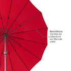 Ombrelone Alumínio e Poliéster Central Redondo Sinae Vermelho 230x250cm Naterial