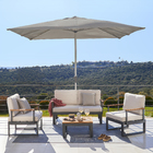 Ombrelone Alumínio e Poliéster Central Quadrado com LED Sonora Cinza 271x285x285cm Naterial