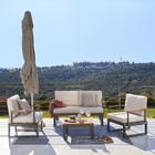 Ombrelone Alumínio e Poliéster Central Quadrado com LED Sonora Cinza 271x285x285cm Naterial