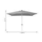 Ombrelone Alumínio e Poliéster Central Quadrado com LED Sonora Taupe 271x285x285cm Naterial