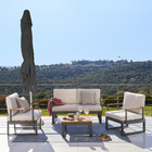 Ombrelone Alumínio e Poliéster Central Quadrado com LED Sonora Taupe 271x285x285cm Naterial