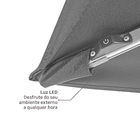 Ombrelone Alumínio e Poliéster Central Quadrado com LED Sonora Taupe 271x285x285cm Naterial