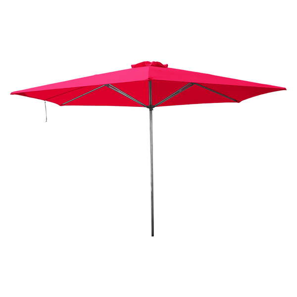 Ombrelone Central Vermelho - 3,00m De Diâmetro - Em Alumínio