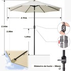 Ombrelone Com Base Para Piscina 3 Metros Guarda Sol Articulad