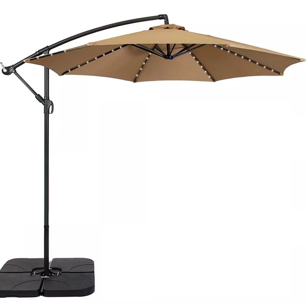 Ombrelone Com Led Articulado Guarda Sol De Praia Jardim Later