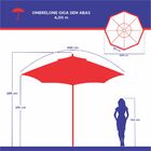 Ombrelone Giga 400 Sem Abas Redondo - Laranja