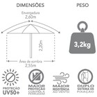 Ombrelone Guarda Sol 2,6m Sombreiro Alumínio Jardim Praia Beg