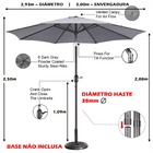 Ombrelone Guarda Sol 3m Grande Com Manivela Articulado Jardim