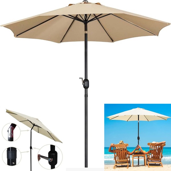 Ombrelone Guarda Sol 3m Grande Com Manivela Articulado Jardim