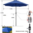 Ombrelone Guarda Sol 3m Grande Com Manivela Articulado Jardim