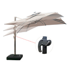 Ombrelone Guarda Sol Gold Led Alumínio 2,5 X 2,5 C/ Base Em 1
