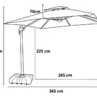 Ombrelone Guarda Sol Gold Led Alumínio 2 5 X 2 5 C/ Base Em 1