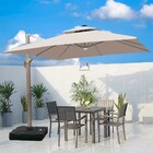 Ombrelone Guarda Sol Gold Led Alumínio 3 0 X 3 0 C/ Base 130l