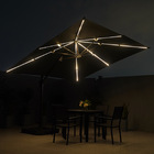 Ombrelone Guarda Sol Gold Led Alumínio 3 0 X 3 0 C/ Base 130l