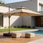 Ombrelone Guarda Sol Gold Led Alumínio 3 0 X 3 0 C/ Base 130l