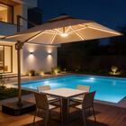 Ombrelone Guarda Sol Gold Led Alumínio 3 0 X 3 0 C/ Base 130l