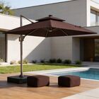 Ombrelone Guarda Sol Gold Led Alumínio 3 0 X 3 0 C/ Base 130l