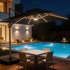 Ombrelone Guarda Sol Gold Led Alumínio 3 0 X 3 0 C/ Base 130l