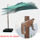 Ombrelone Guarda Sol Gold Led Alumínio 3 0 X 3 0 C/ Base Em 1