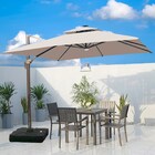 Ombrelone Guarda Sol Gold Led Alumínio 3 0 X 3 0 C/ Base Em 1