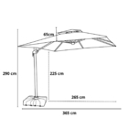 Ombrelone Guarda Sol Java Aluminio 2,5 X 2,5  C/ Base 100l -