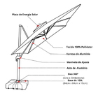Ombrelone Guarda Sol Java Aluminio 3 0 X 3 0  C/ Base 100l -
