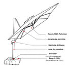 Ombrelone Guarda Sol Java Aluminio 3 0 X 3 0  C/ Base 130l -