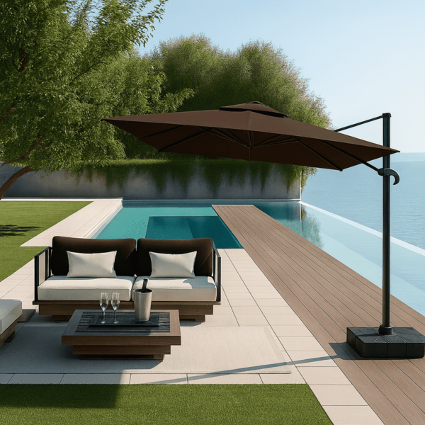 Ombrelone Guarda Sol Java Aluminio Marrom Café 3 0 X 3 0  C/