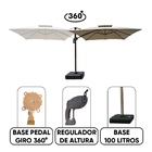 Ombrelone Guarda Sol Premium Alumínio 2 5 X 2 5  C/ Base Em 1