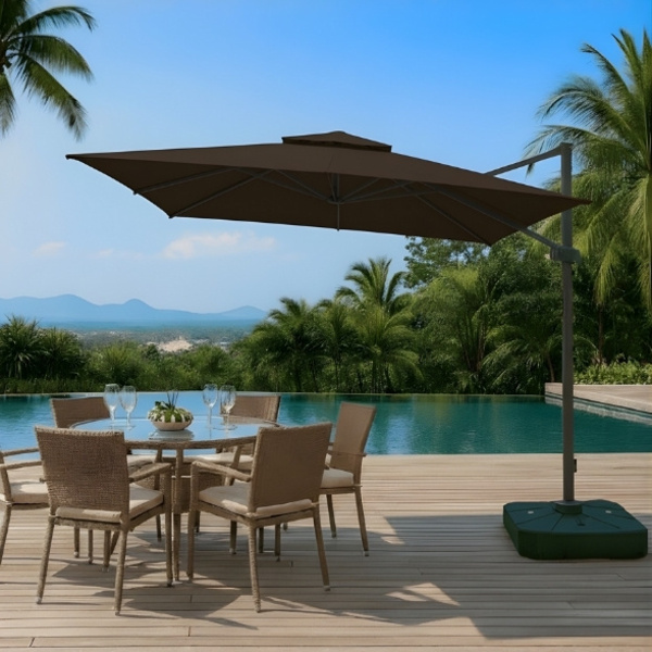 Ombrelone Guarda Sol Premium Alumínio 2 5 X 2 5 Marrom