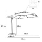 Ombrelone Guarda Sol Premium Aluminio 3 0 X 3 0  C/ Base 130l