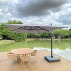 Ombrelone Guarda Sol Rubi 3x4 Cinza Claro C/ Base 160l