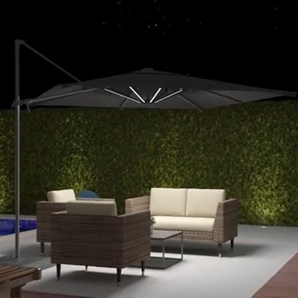 Ombrelone Lateral Articulável Avea LED Naterial