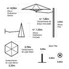 Ombrelone Lateral - 2,70m De Diâmetro - Em Alumínio - Para Fi