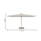 Ombrelone Lateral Articulável 2,58x2,9x2,9m Poliéster Branco Sonora II Naterial