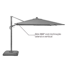 Ombrelone Lateral Articulável 2,58x2,9x2,9m Poliéster Cinza Sonora II Naterial