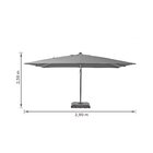 Ombrelone Lateral Articulável 2,58x2,9x2,9m Poliéster Cinza Sonora II Naterial