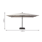 Ombrelone Lateral Articulável 2,58x2,9x2,9m Poliéster Taupe Moon Sonora II Naterial