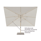 Ombrelone Lateral Articulável 2,74x2,8x3,9m Poliéster Branco Sonora II Naterial
