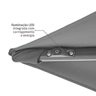 Ombrelone Lateral Articulável 2,74x2,8x3,9m Poliéster Cinza Sonora II Naterial